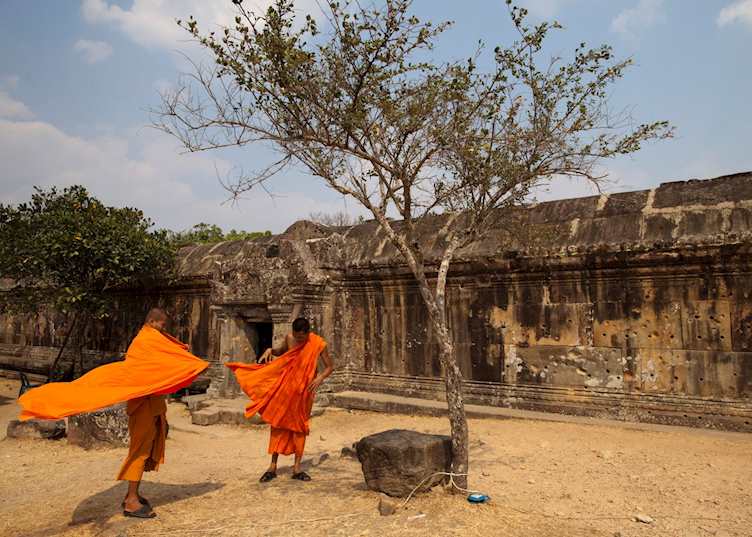 Monks at Preah Vihear