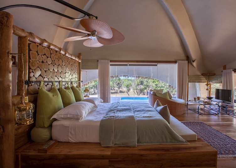 Cabin interior, Uga Chena Huts, Yala National Park