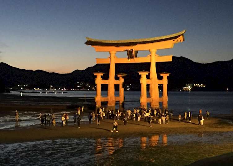 Miyajima tori gate at low tide
