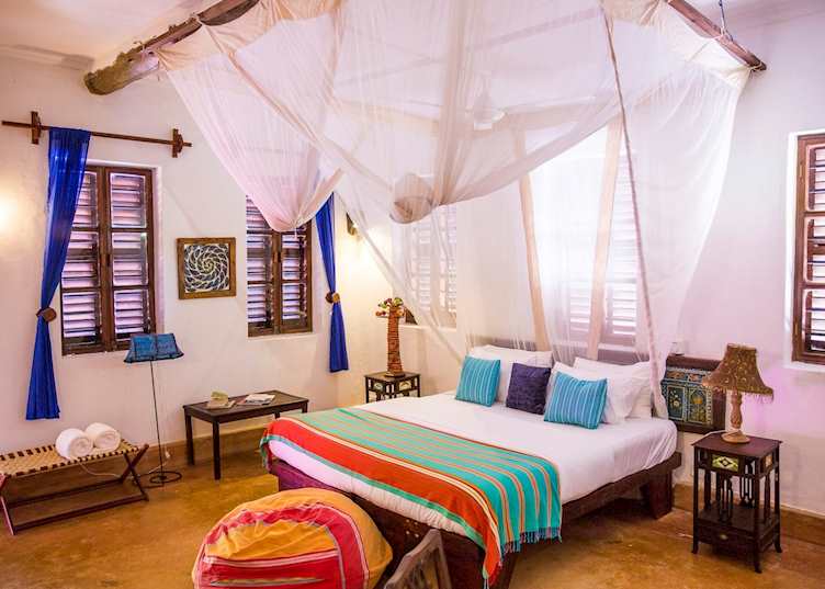 Matemwe Beach House bedroom interior, Zanzibar Island