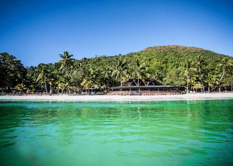 View of Paradise Sun from the sea, Paradise Sun, Praslin