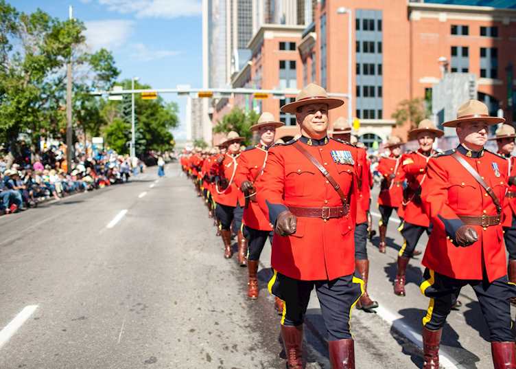 Mounties parade, Calgary Stampede, Calgary