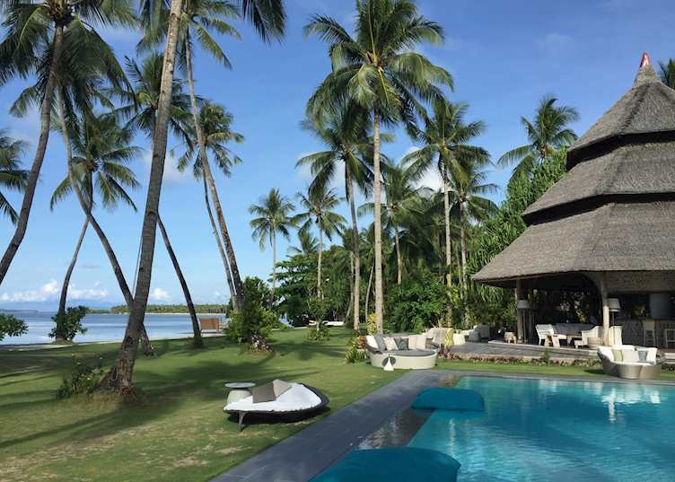 Pool and gardens at Dedon Island