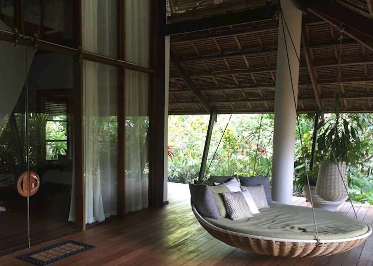 Outside of villa at Dedon Island