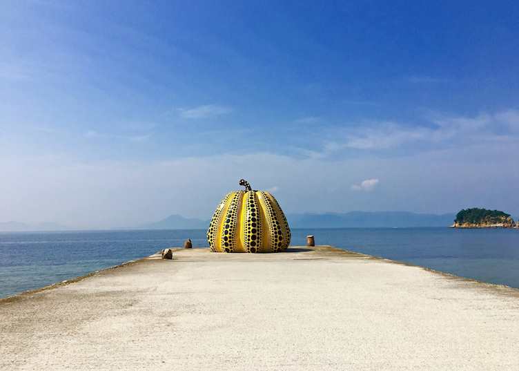 Yayoi Kusama's Yellow Pumpkin, Benesse House, Naoshima Island