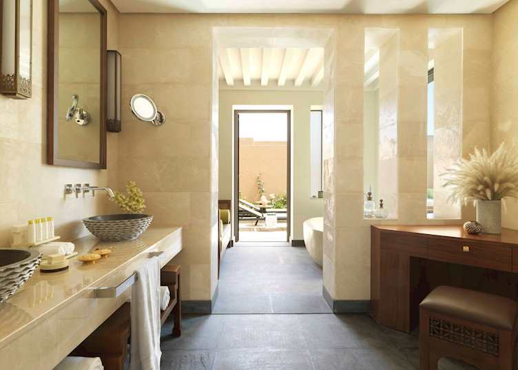One bedroom garden pool villa bathroom, Anantara Al Jabal Al Akhdar Resort, Jebel Akhdar