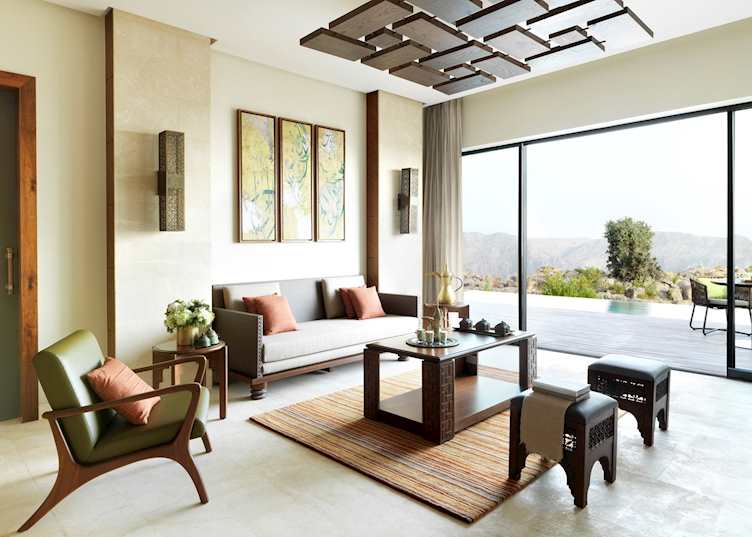 One bedroom cliff pool villa lounge, Anantara Al Jabal Al Akhdar Resort, Jebel Akhdar