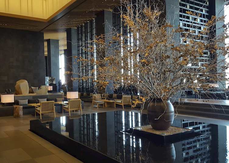 Beautiful lobby of Aman Tokyo