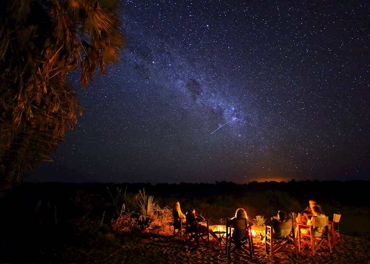Camp fire at night, Kichaka