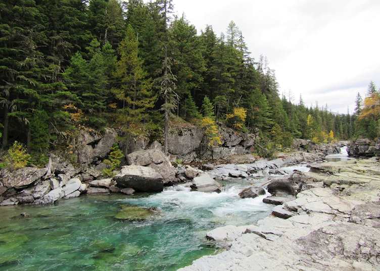 Mountain river in Glacier National Park