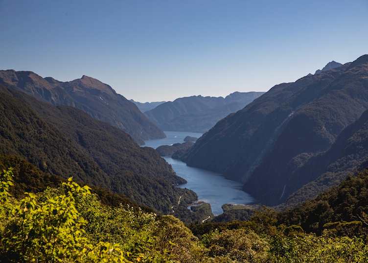Looking down onto Doubtful Sound