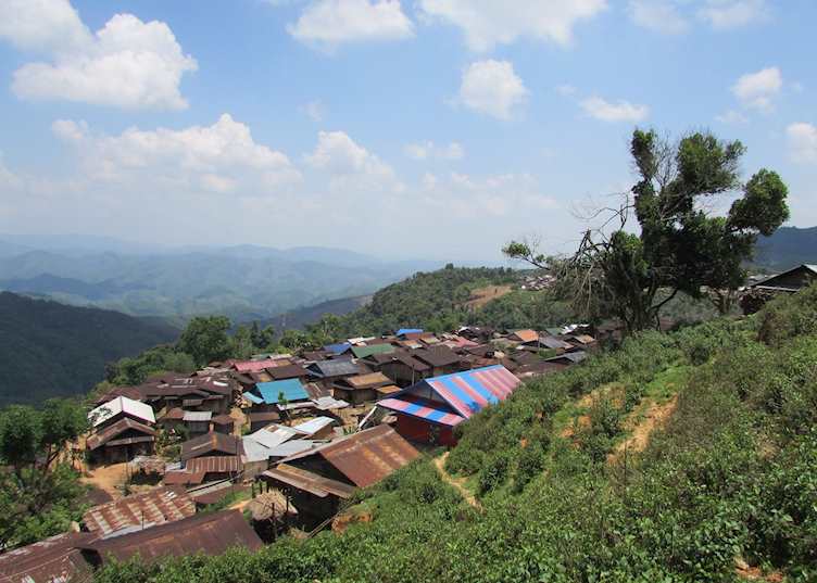 A view of Muang La from a hilltop in a local Kamu Village