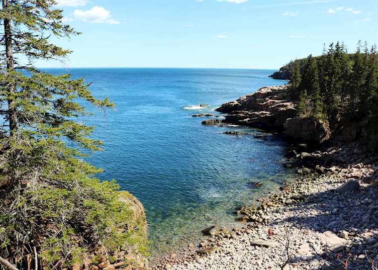 Pebble beach in Acadia National Park