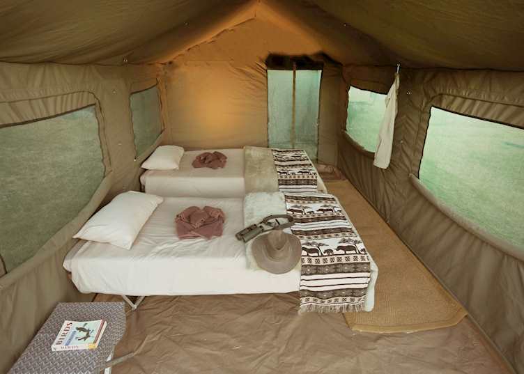 Simple but functional tents on a mobile safari