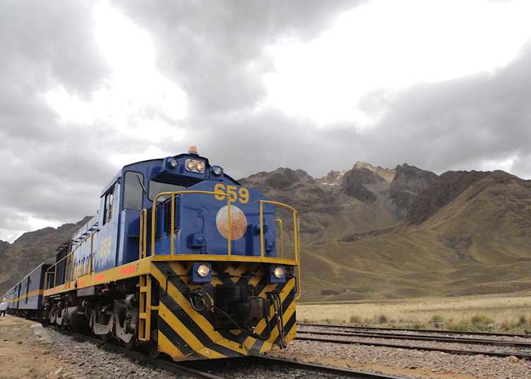The Andean Explorer Train at its highest altitude in the Andes