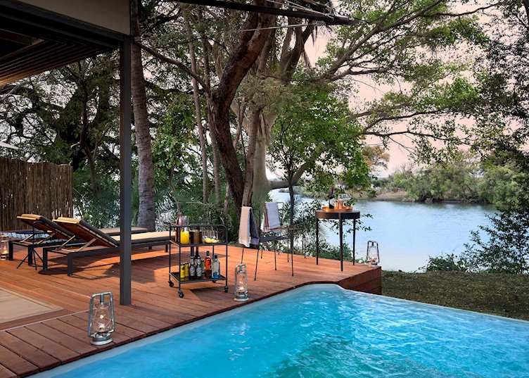 Private plunge pools and a spacious veranda, Thorntree River Lodge