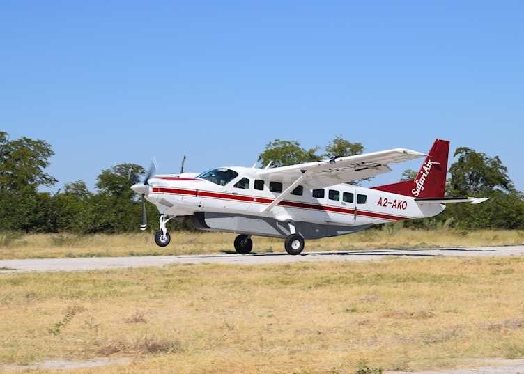 Light aircraft flight in the Okavango Delta 