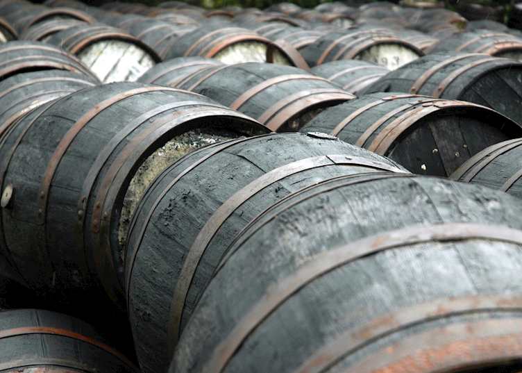 Oak whisky barrels
