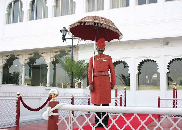Welcome at the Lake Palace Hotel, Udaipur