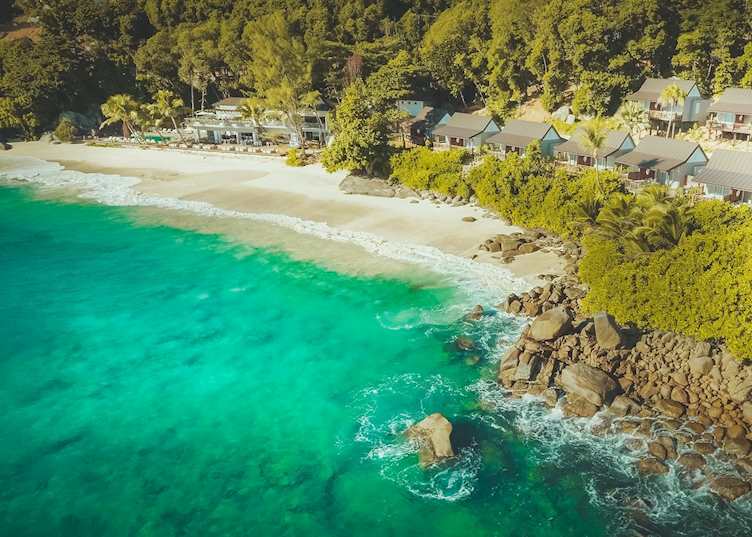 Aerial view, Carana Beach Hotel, Mahé