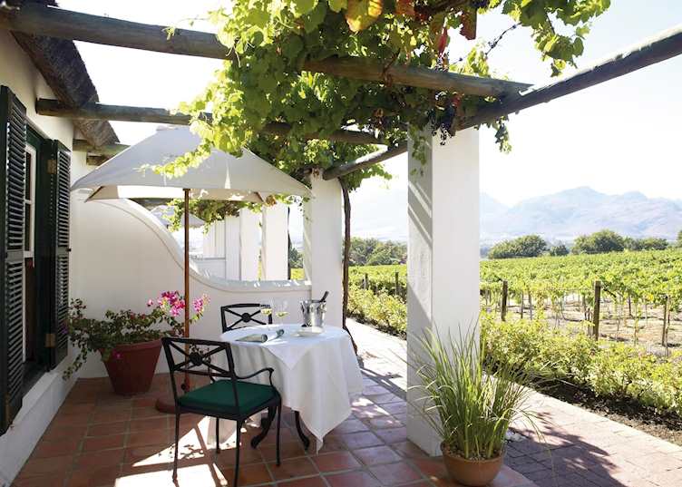 Private terrace, Grande Roche Hotel, Paarl