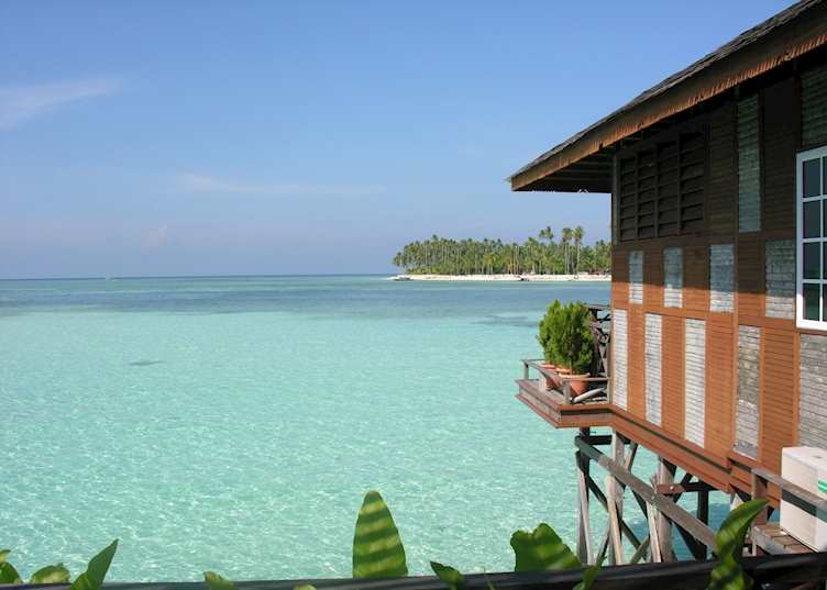 View from Water Bungalows at Sipadan S.M.A.R.T. Resort, Sipadan-Mabul