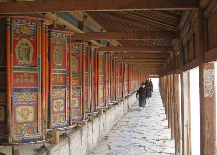 Prayer wheels at Xiahe Monastery