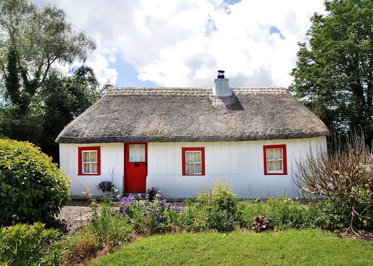 Irish cottage with thatched roof