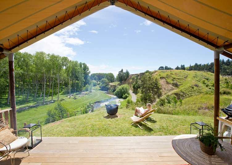 View from bed at Clifton Glamping