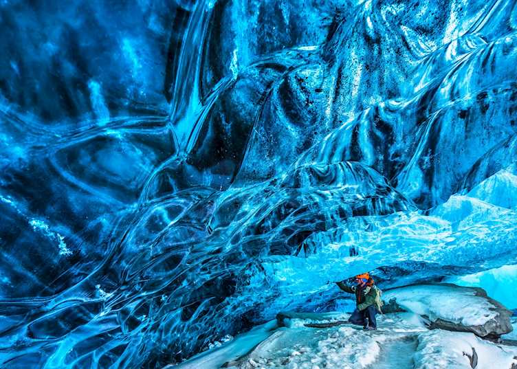 Ice cave on Iceland's south coast 