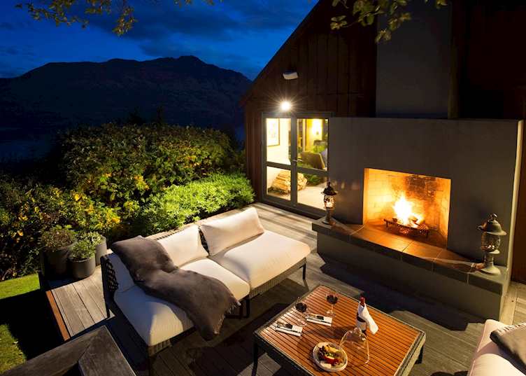 Outdoor Fireplace at Azur Lodge