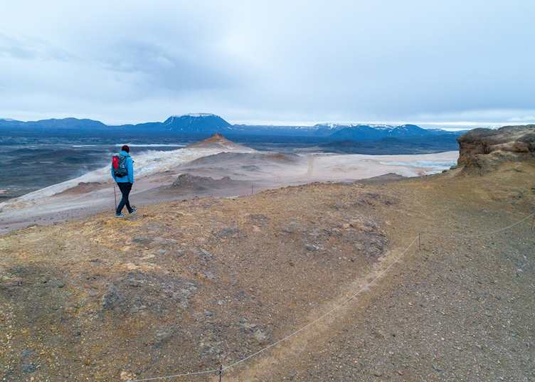 Hiking at Lake Mývatn