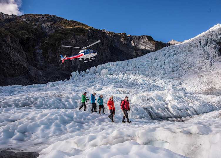 Glacier landing with Helicopter Line