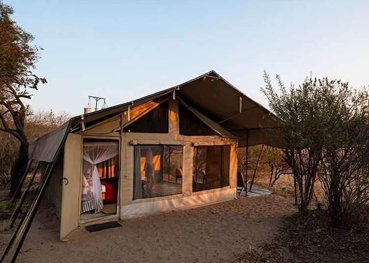 Tent exterior at Kwihala 