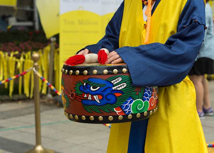 Traditional Korean drummer
