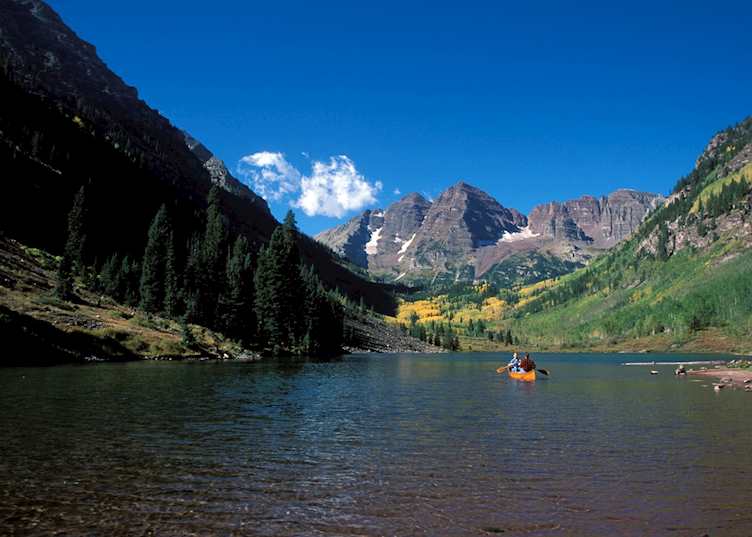 Canoeing near Maroon Bells, Aspen