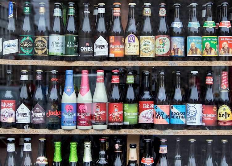 Typical Belgian beer shop