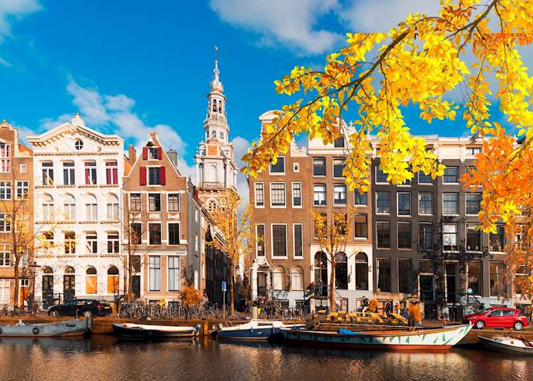 Amsterdam canal in the autumn