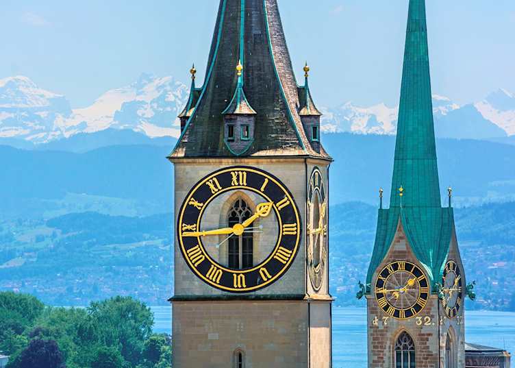 Towers of Saint Peter and Fraumünster church