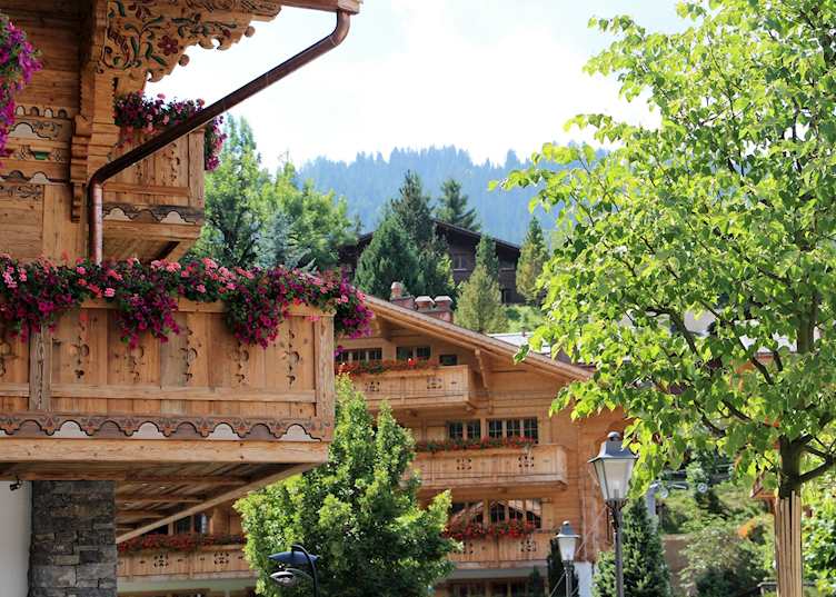 Wooden chalets in Gstaad