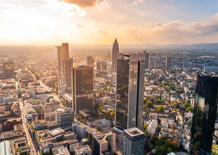 Skyline at sunset, Frankfurt