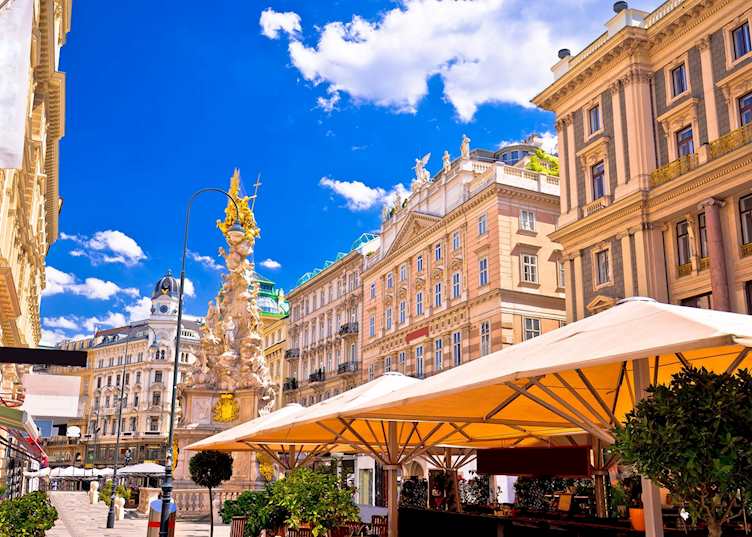 Cafe lined streets, Vienna