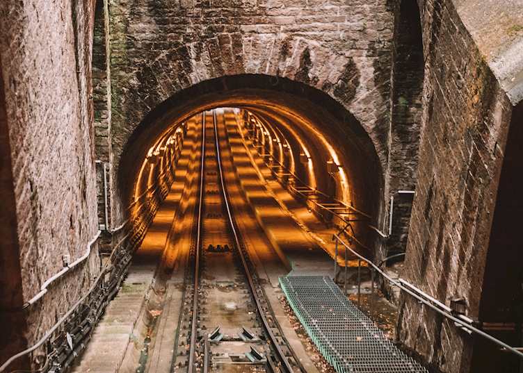Funicular railway tunnel