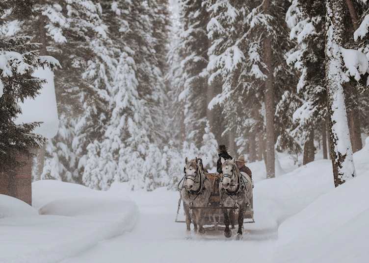 Sleigh ride at Lone Mountain Ranch
