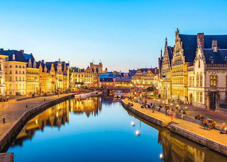 Leie River in Ghent, Belgium