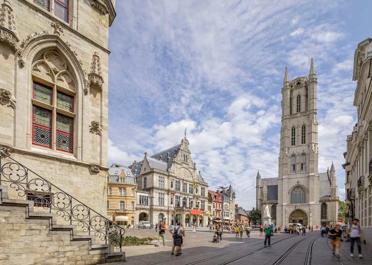 Town square of Ghent, Belgium