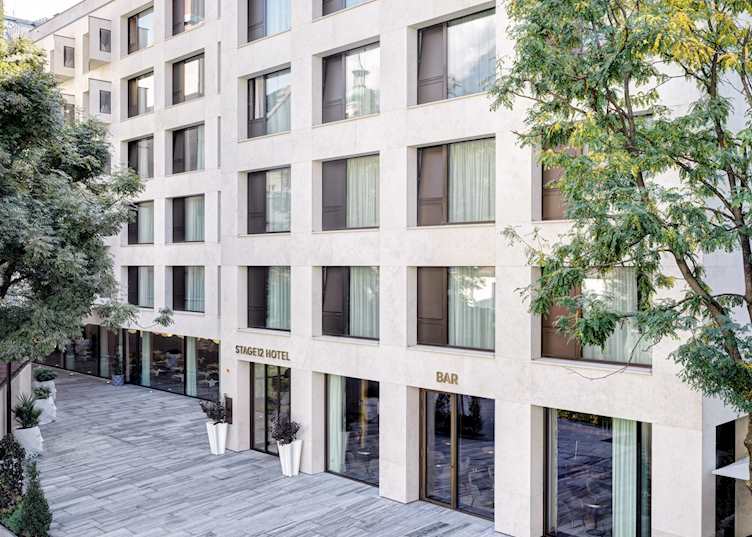 The facade of Stage 12 Hotel