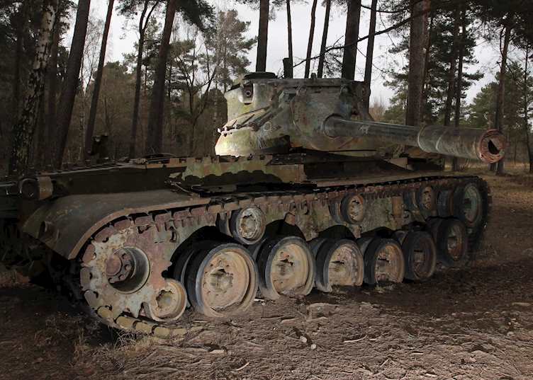 Abandoned tank in Ardennes, Luxembourg