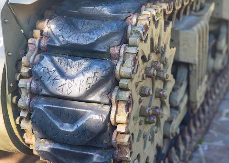 Tank tracks in Clervaux, Luxembourg