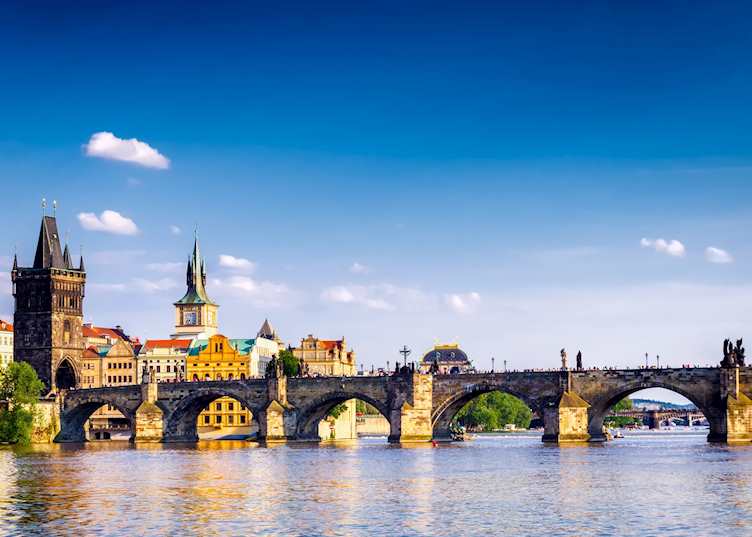 Charles Bridge over the Vltava river